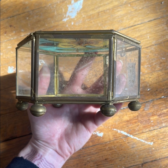 1981 George Good Hexagonal Stained Glass Vintage Jewelry Box - Picture 11 of 13